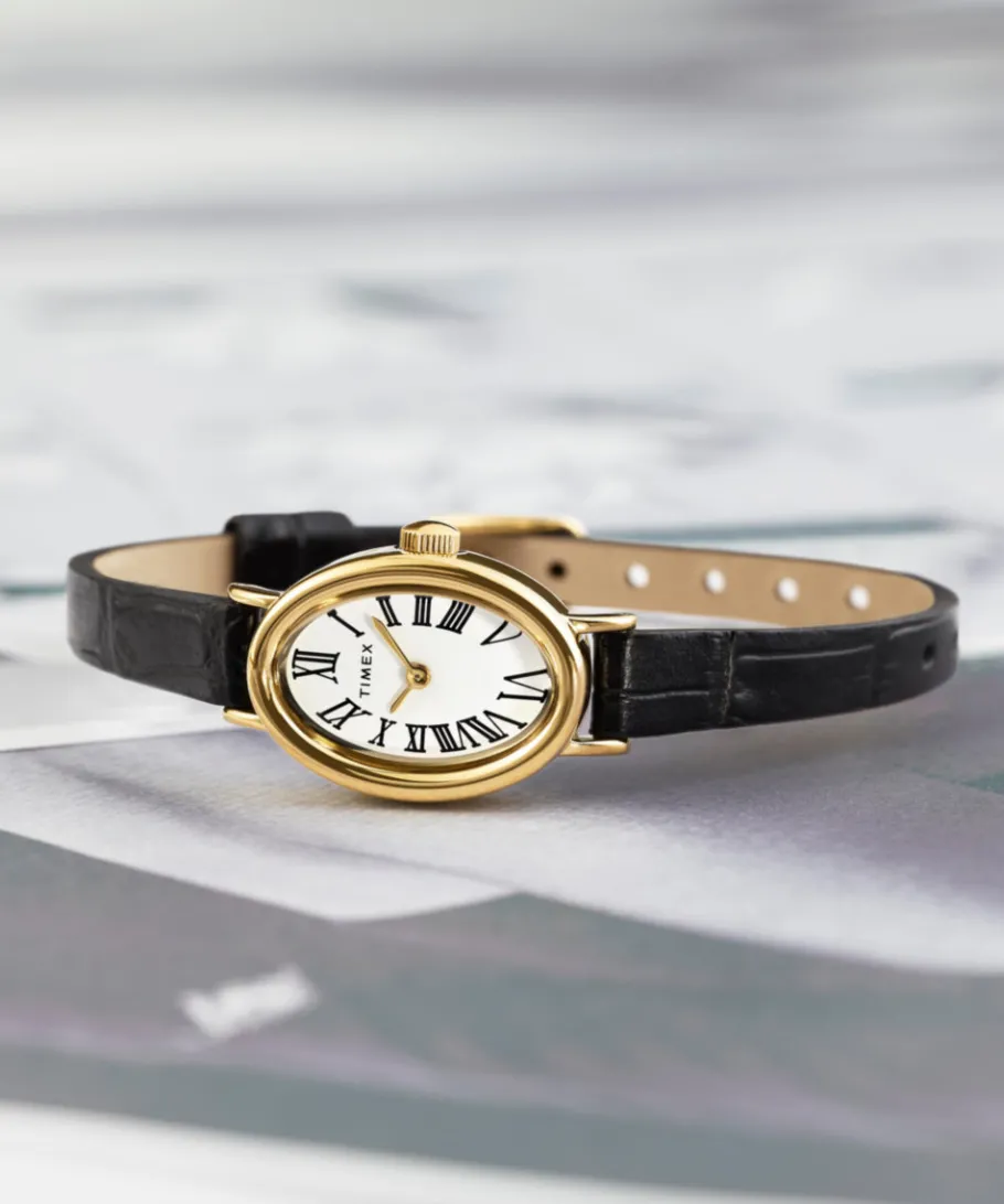 Women Timex Small*Cavatina 19mm Leather Strap Watch
