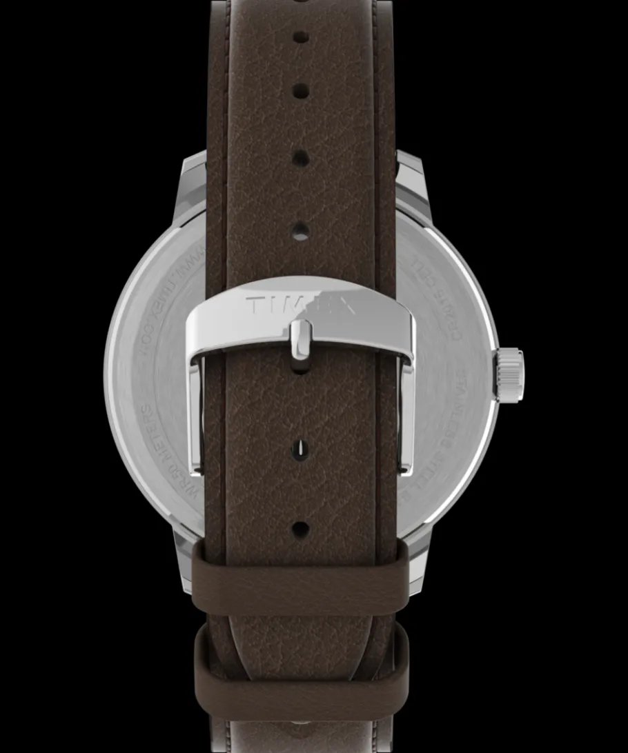 Timex Leather*Easy Reader® Bold 43mm Leather Strap Watch