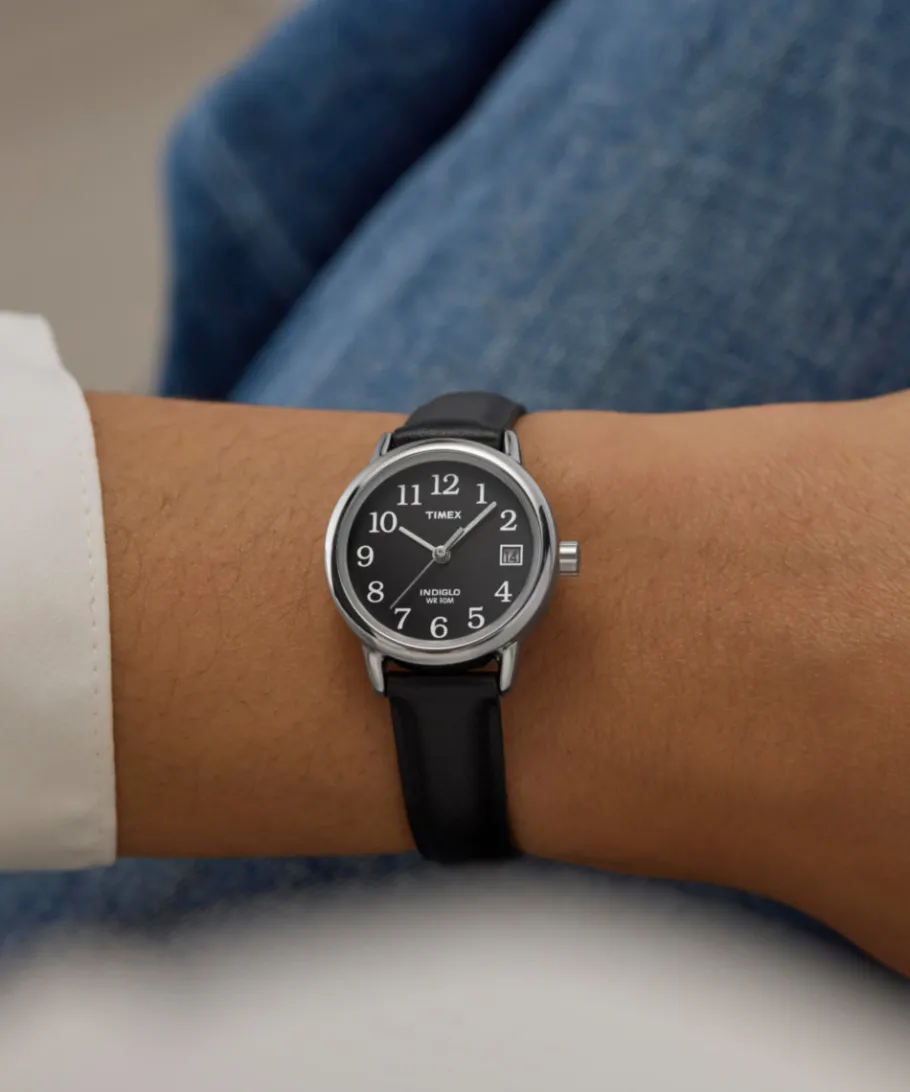 Women Timex Small*Easy Reader® 25mm Leather Strap Watch