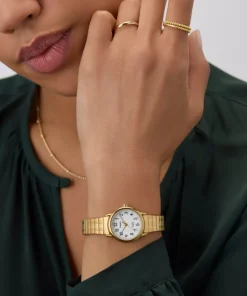 Women Timex Small|Gold-tone*Easy Reader 25mm Stainless Steel Expansion Band Watch