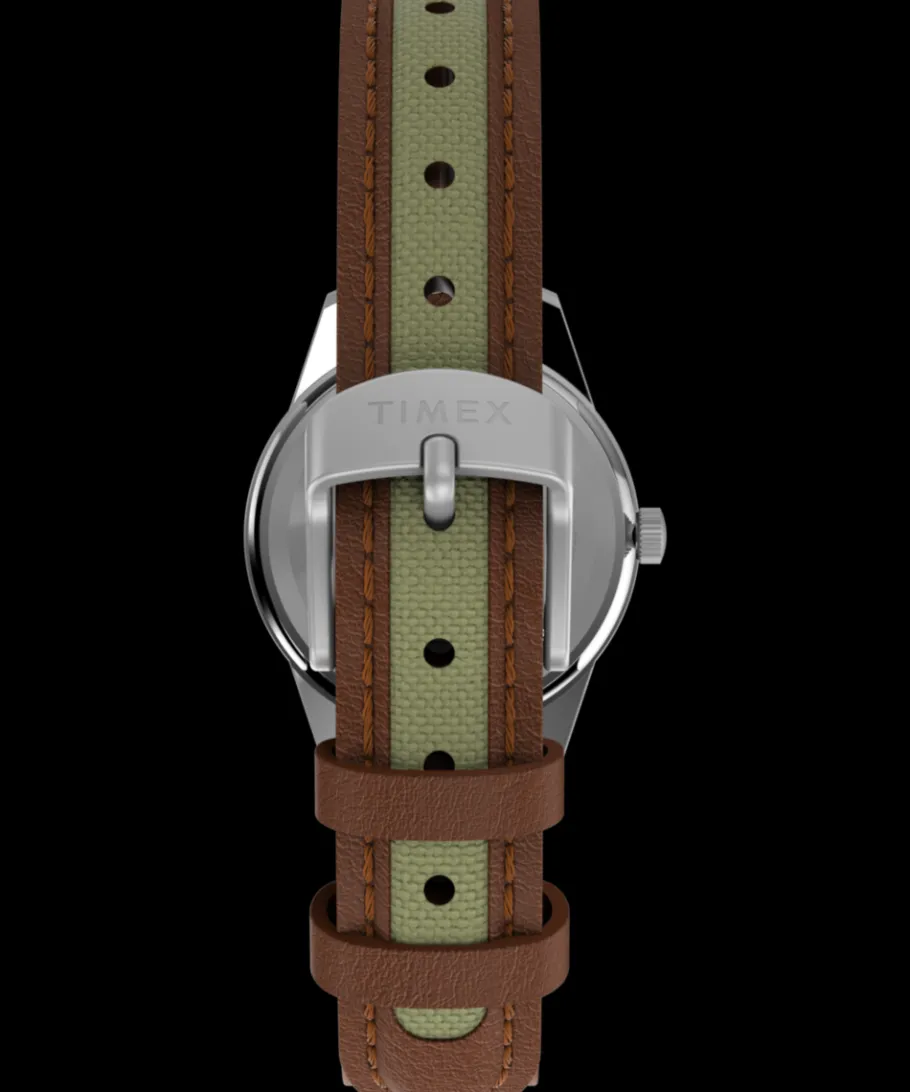 Women Timex Small*Expedition Field Mini 26mm Leather Strap Watch