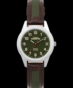 Women Timex Small*Expedition Field Mini 26mm Leather Strap Watch