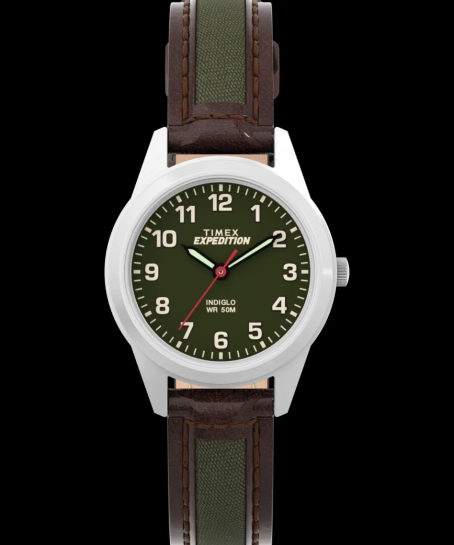 Women Timex Small*Expedition Field Mini 26mm Leather Strap Watch