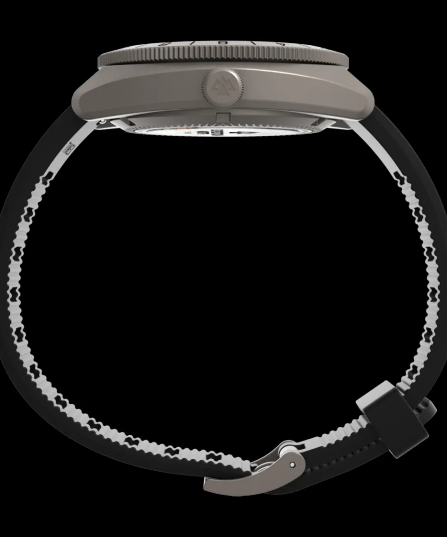Timex Titanium|Black Watches*Expedition GMT Titanium Automatic 41mm Silicone Strap Watch