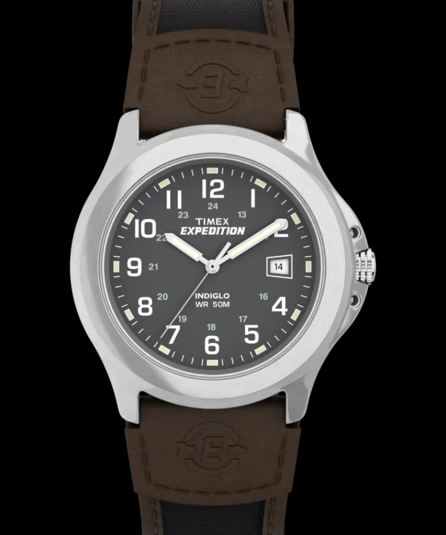 Timex Leather*Expedition Metal Field 40mm Leather Strap Watch