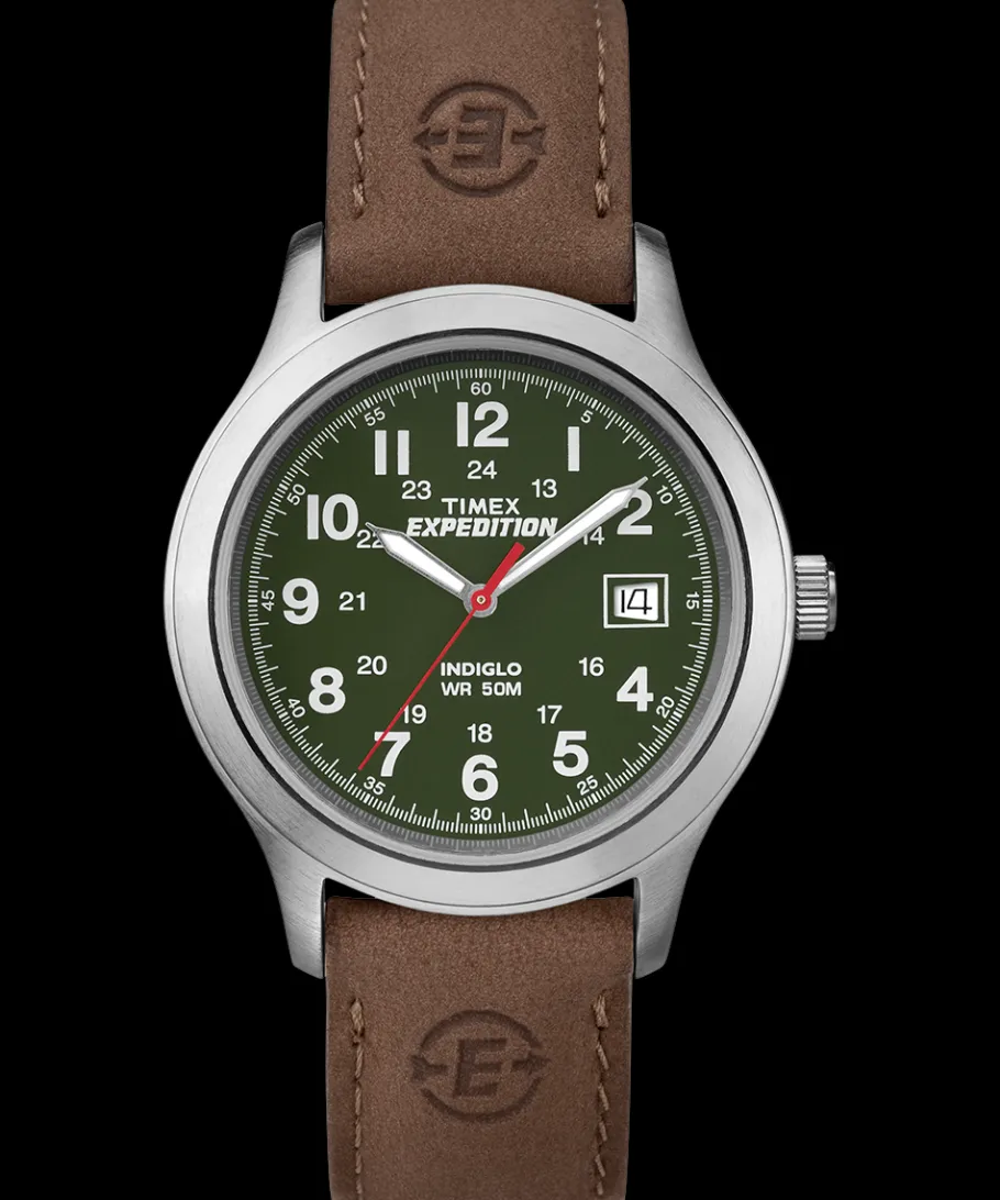 Timex Leather*Expedition Metal Field 39mm Leather Strap Watch