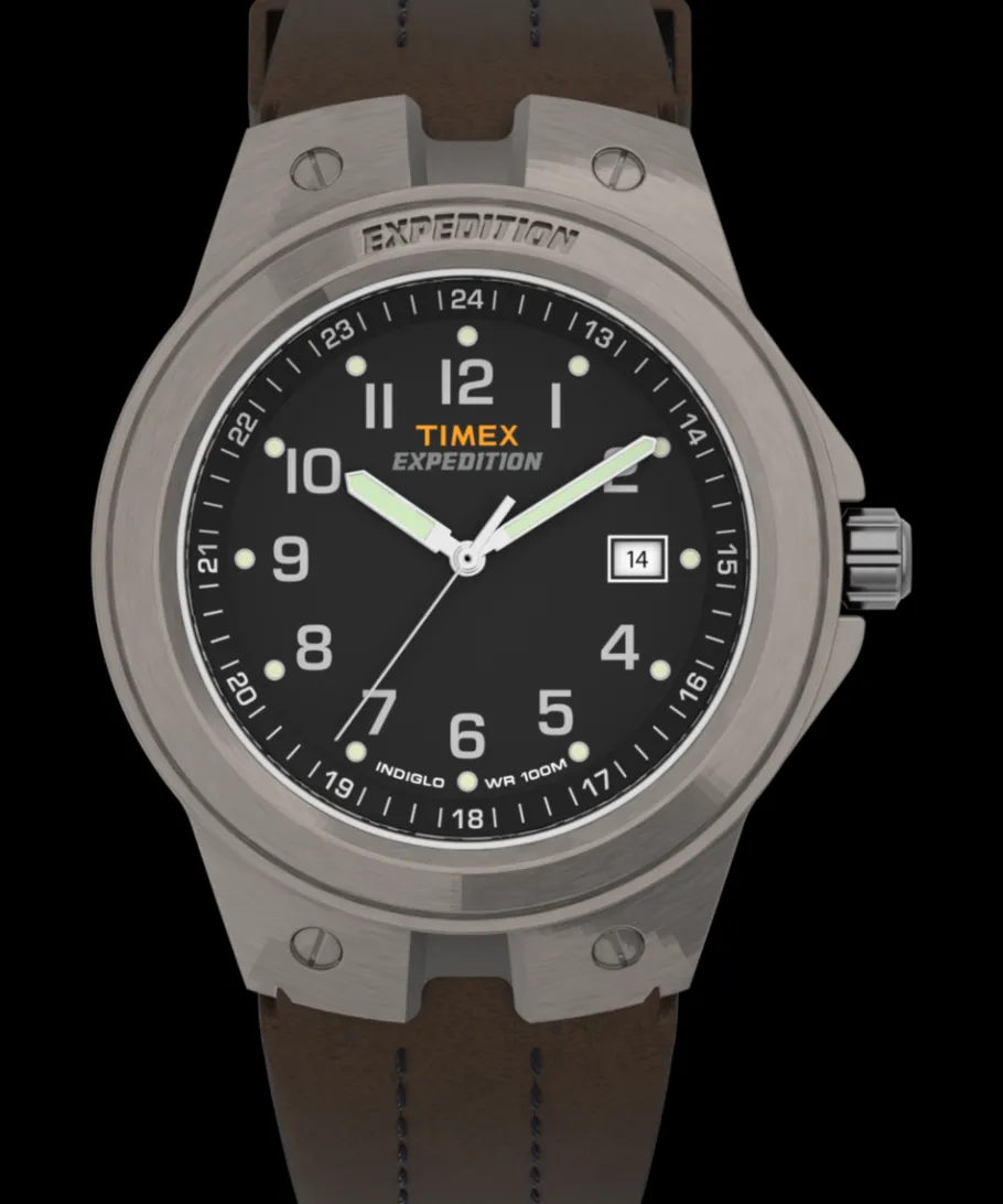 Timex Leather*Expedition Metal Tech 40mm Leather Strap Watch
