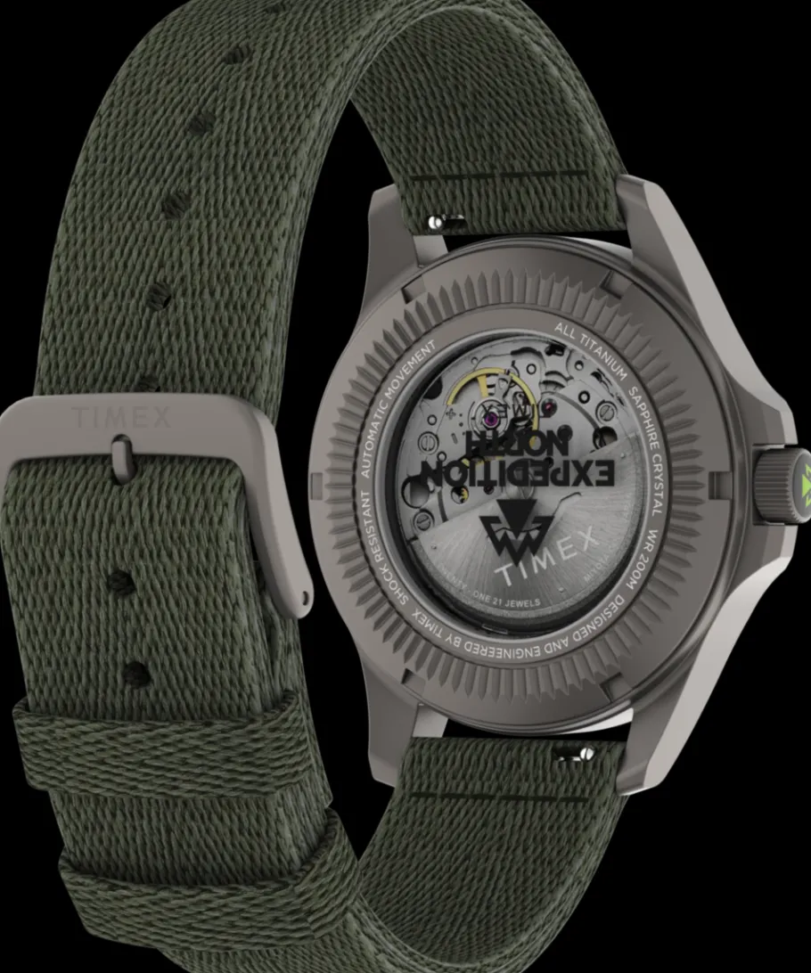 Timex Titanium|Automatic*Expedition Titanium Automatic 41mm Recycled Fabric Strap Watch