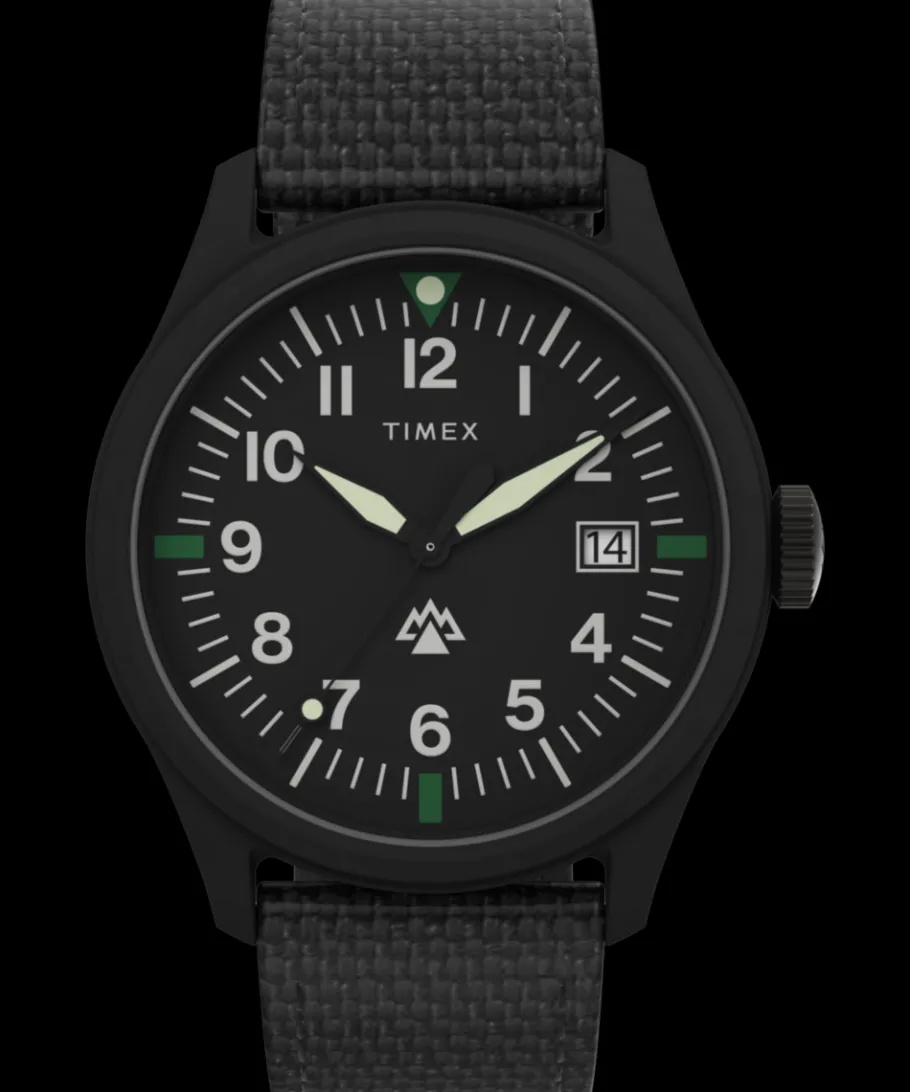 Timex Black Watches*Expedition Traprock 43mm Eco-Friendly Fabric Strap Watch