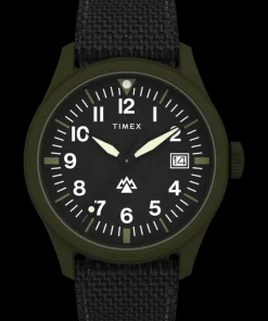 Timex Black Watches*Expedition Traprock 43mm Recycled Fabric Strap Watch