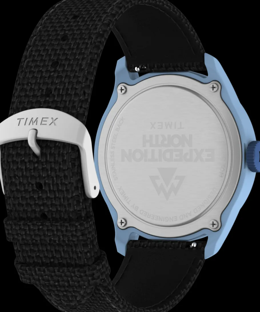 Timex Black Watches*Expedition Traprock 43mm Recycled Fabric Strap Watch