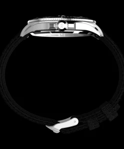 Timex Diver Inspired|Black Watches*Harborside Coast 44mm Recycled Fabric Strap Watch