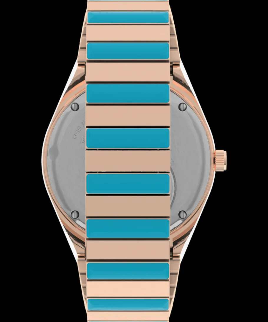 Women Timex Bracelet*Q Malibu 36mm Stainless Steel Expansion Band Watch