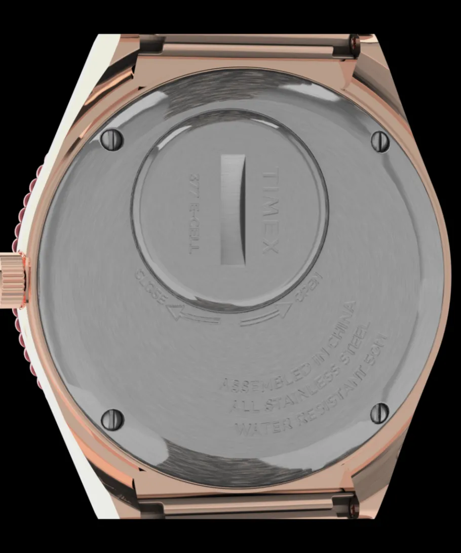 Women Timex Bracelet*Q Malibu 36mm Stainless Steel Expansion Band Watch