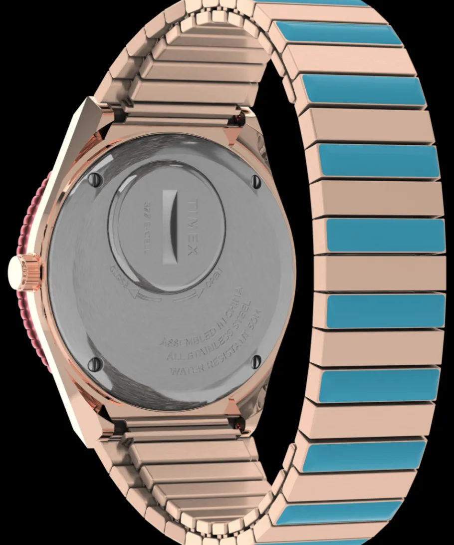 Women Timex Bracelet*Q Malibu 36mm Stainless Steel Expansion Band Watch