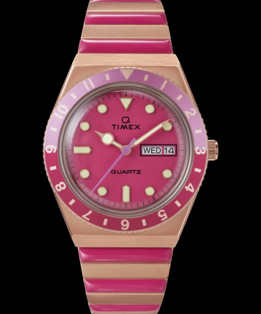 Women Timex Bracelet*Q 36mm Stainless Steel Expansion Band Watch