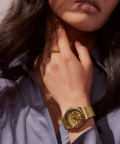 Women Timex Gold-tone|Bracelet*Q ® 36mm Stainless Steel Expansion Band Watch