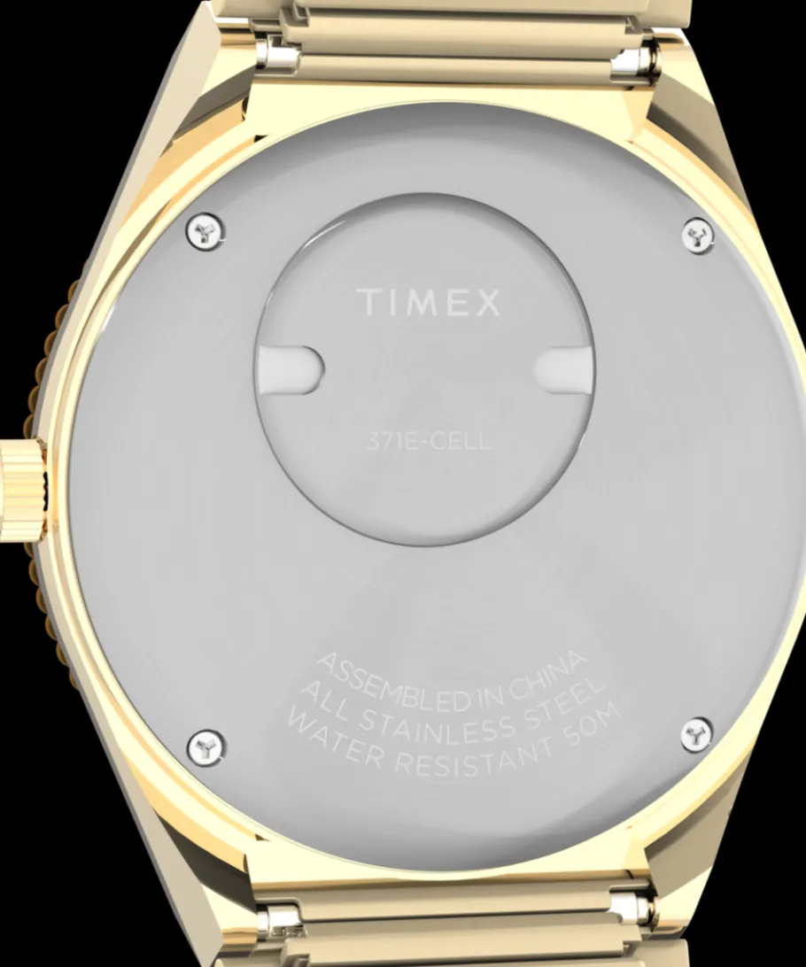Women Timex Gold-tone|Bracelet*Q ® 36mm Stainless Steel Expansion Band Watch