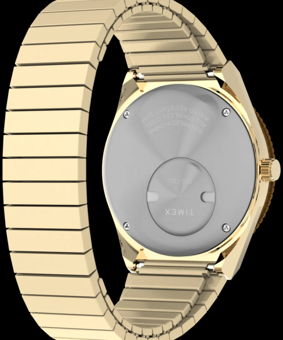 Women Timex Gold-tone|Bracelet*Q ® 36mm Stainless Steel Expansion Band Watch