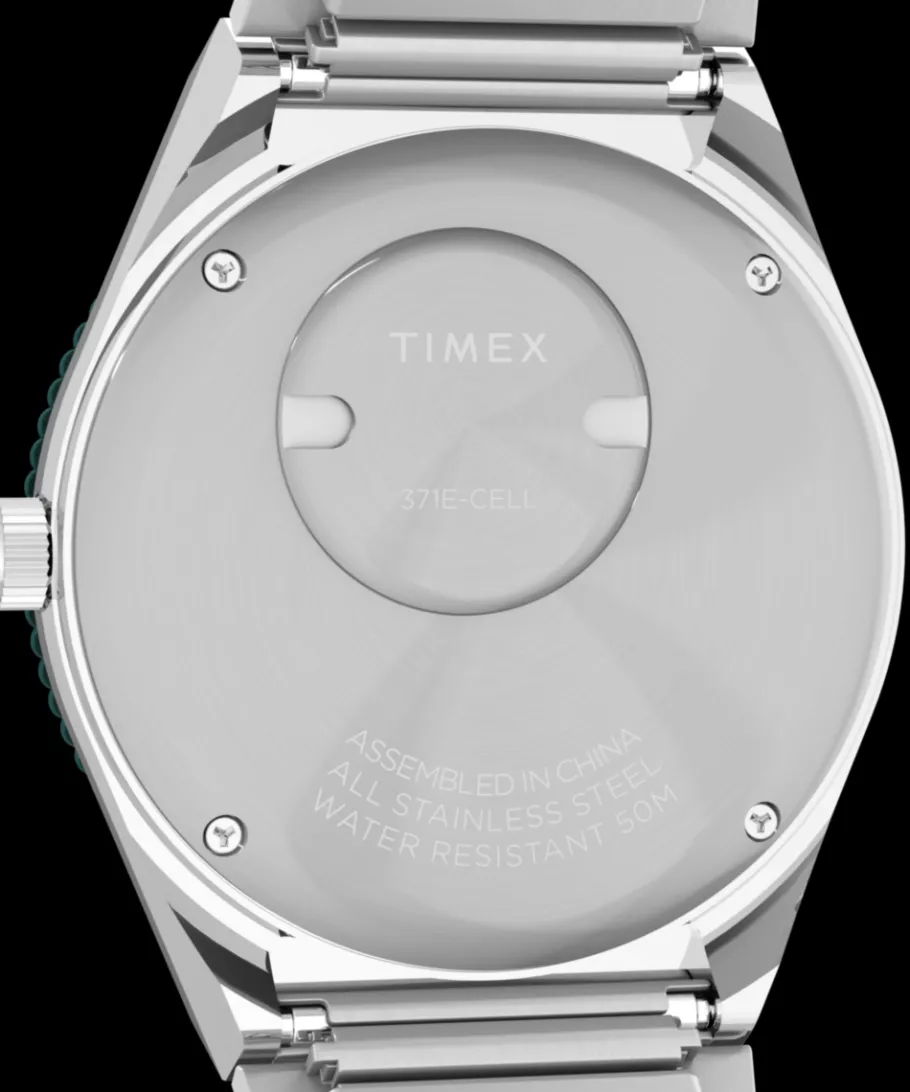 Women Timex Silver-tone|Bracelet*Q ® 36mm Stainless Steel Expansion Band Watch