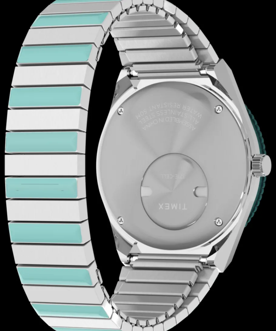 Women Timex Silver-tone|Bracelet*Q ® 36mm Stainless Steel Expansion Band Watch