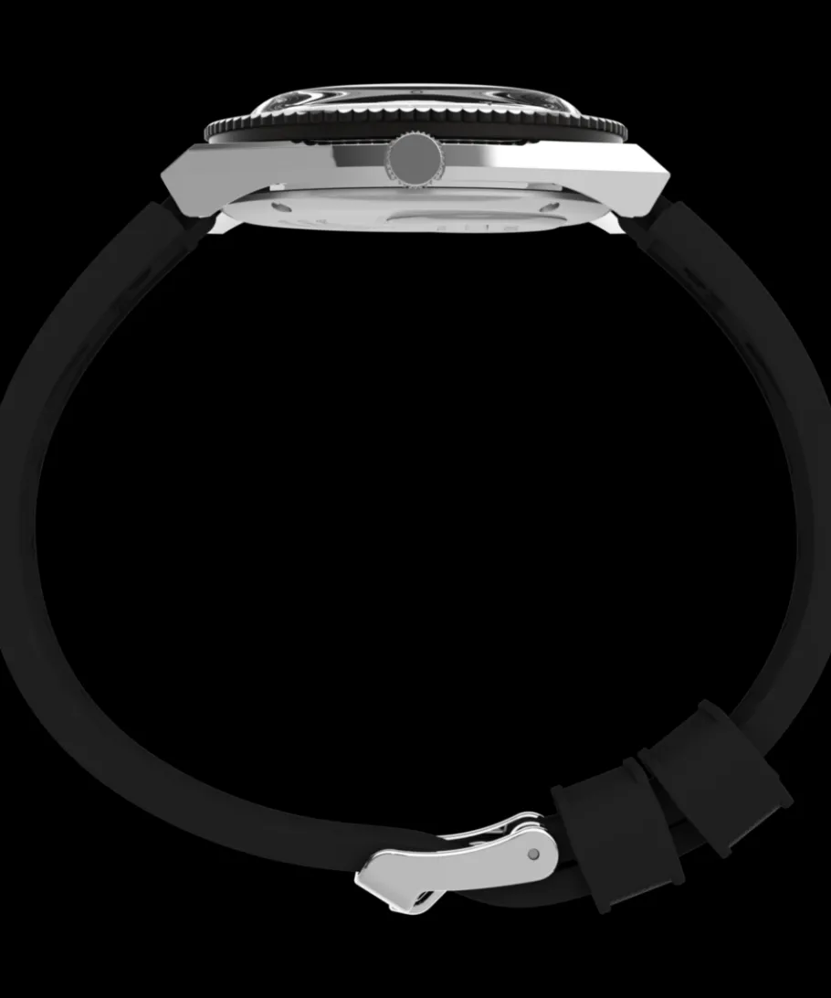 Timex Vintage|Black Watches*Q 38mm Synthetic Rubber Strap Watch