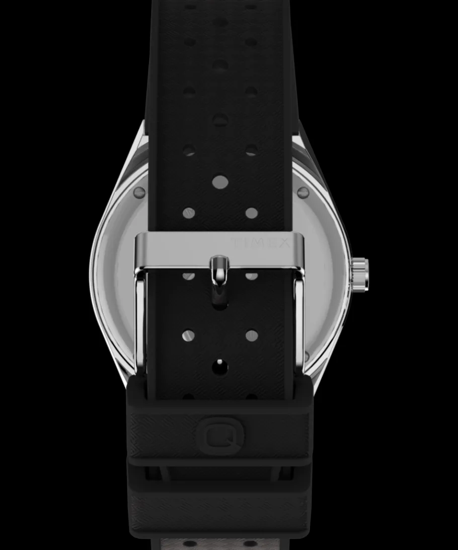 Timex Vintage|Black Watches*Q 38mm Synthetic Rubber Strap Watch