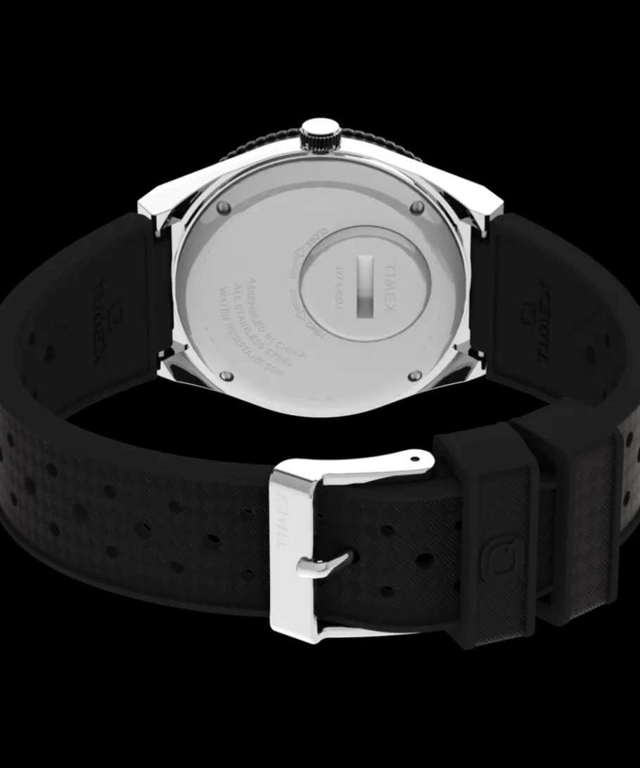 Timex Vintage|Black Watches*Q 38mm Synthetic Rubber Strap Watch
