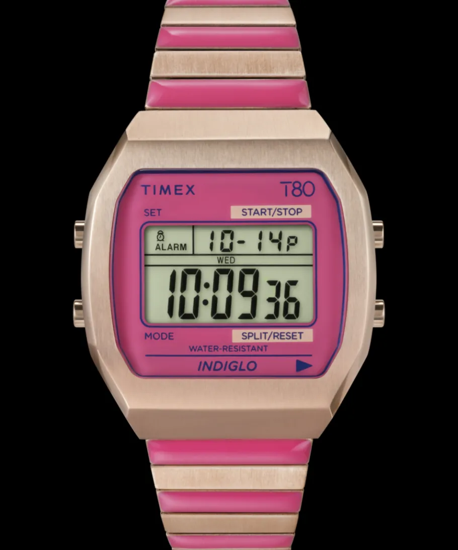 Women Timex Gold-tone|Digital*80 36mm Stainless Steel Expansion Band Watch