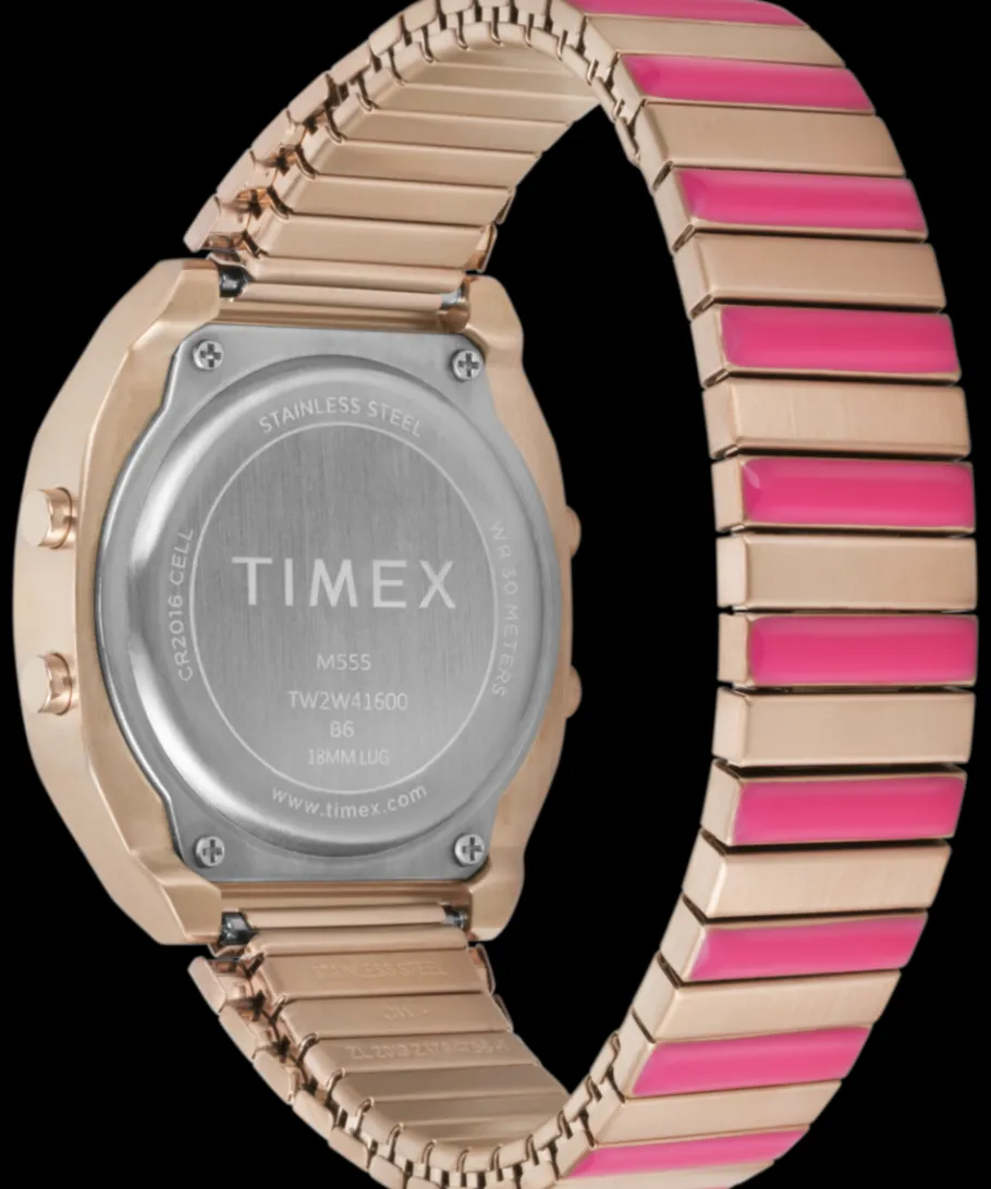 Women Timex Gold-tone|Digital*80 36mm Stainless Steel Expansion Band Watch