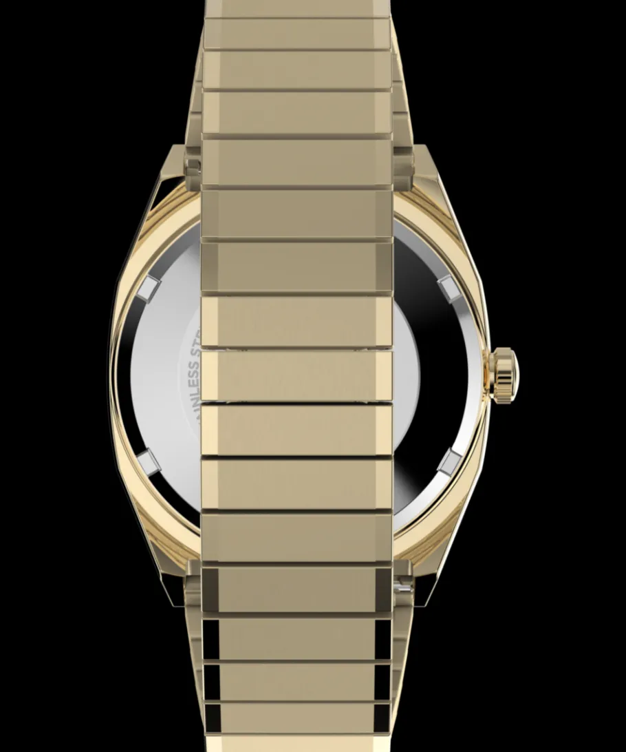 Timex Vintage|Automatic*® Automatic 1983 E Line 34mm Gold Tone Expansion Band Watch