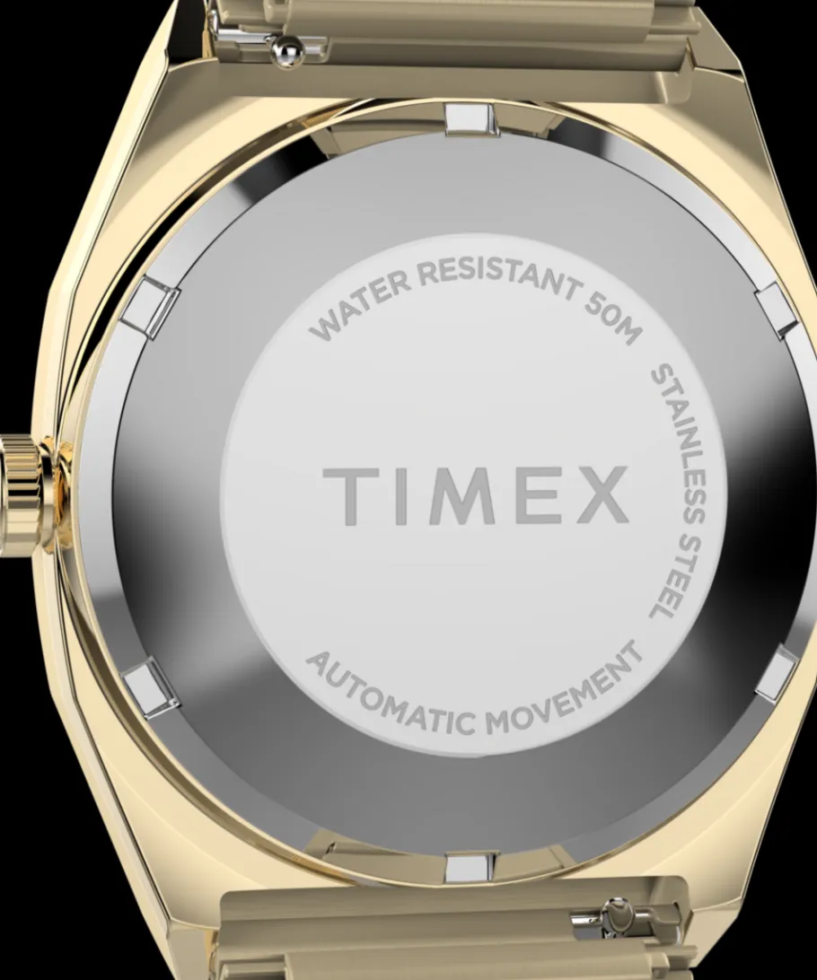 Timex Vintage|Automatic*® Automatic 1983 E Line 34mm Gold Tone Expansion Band Watch
