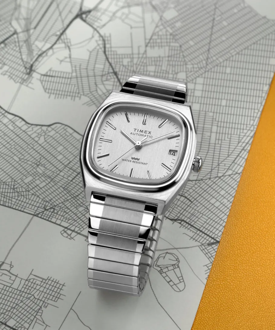Timex Vintage|Automatic*® Automatic 1983 E Line Reissue 34mm Stainless Steel Expansion Ba