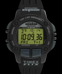 Timex Digital*® IRONMAN® Flix 100 Lap 42mm PU Strap Watch