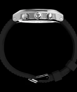Timex Chronograph|Black Watches*Legacy Tonneau Chronograph 42mm Synthetic Rubber Strap Watch