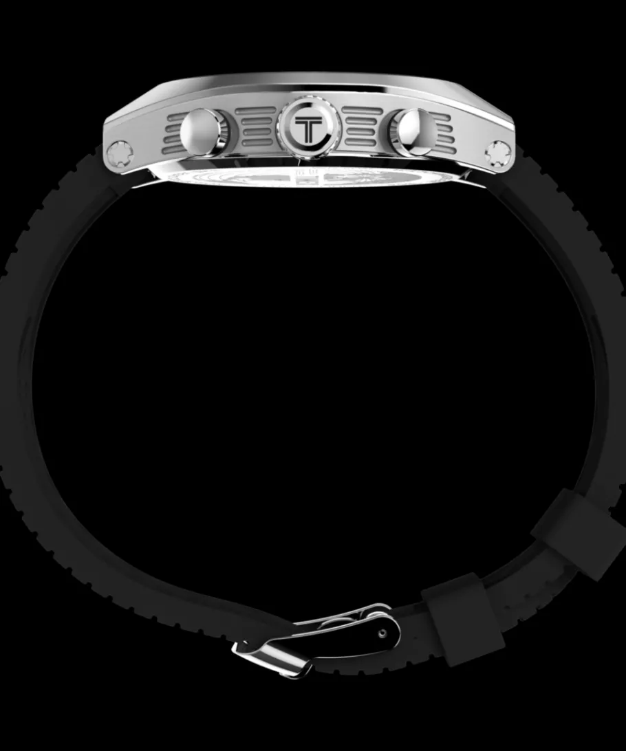 Timex Chronograph|Black Watches*Legacy Tonneau Chronograph 42mm Synthetic Rubber Strap Watch