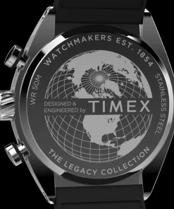 Timex Chronograph|Black Watches*Legacy Tonneau Chronograph 42mm Synthetic Rubber Strap Watch