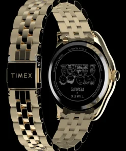 Women Timex Gold-tone|Bracelet*Legacy x Peanuts Roller Skating 34mm Stainless Steel Bracelet Wa