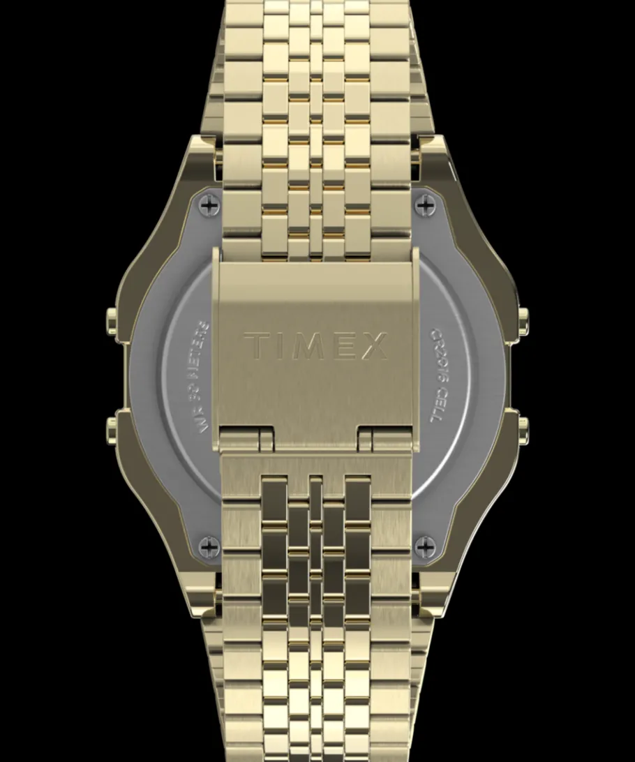 Women Timex Gold-tone|Digital*T80 34mm Stainless Steel Bracelet Watch