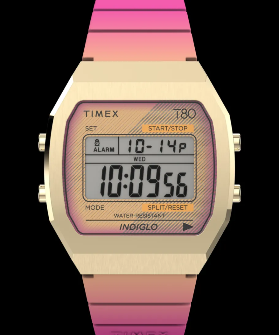 Women Timex Digital*T80 Steel 36mm Resin Strap Watch