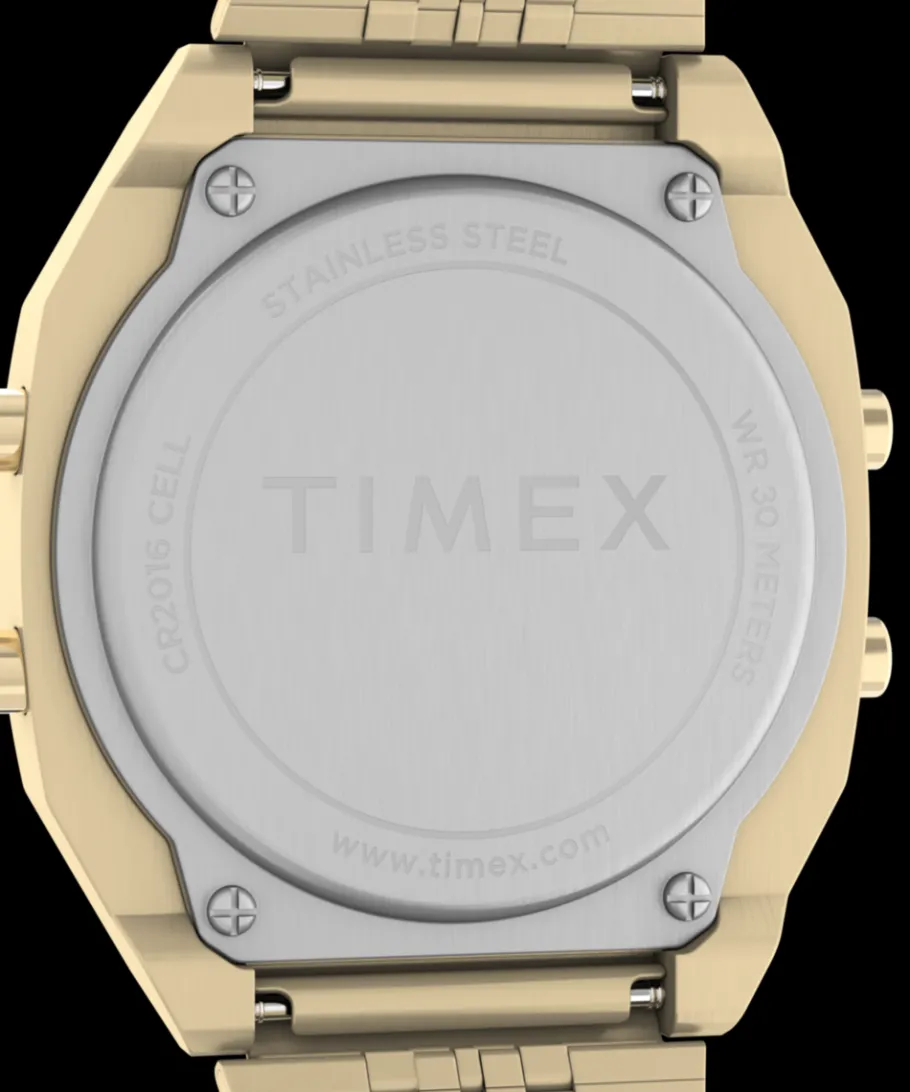 Women Timex Gold-tone|Digital*T80 Steel 36mm Stainless Steel Bracelet Watch