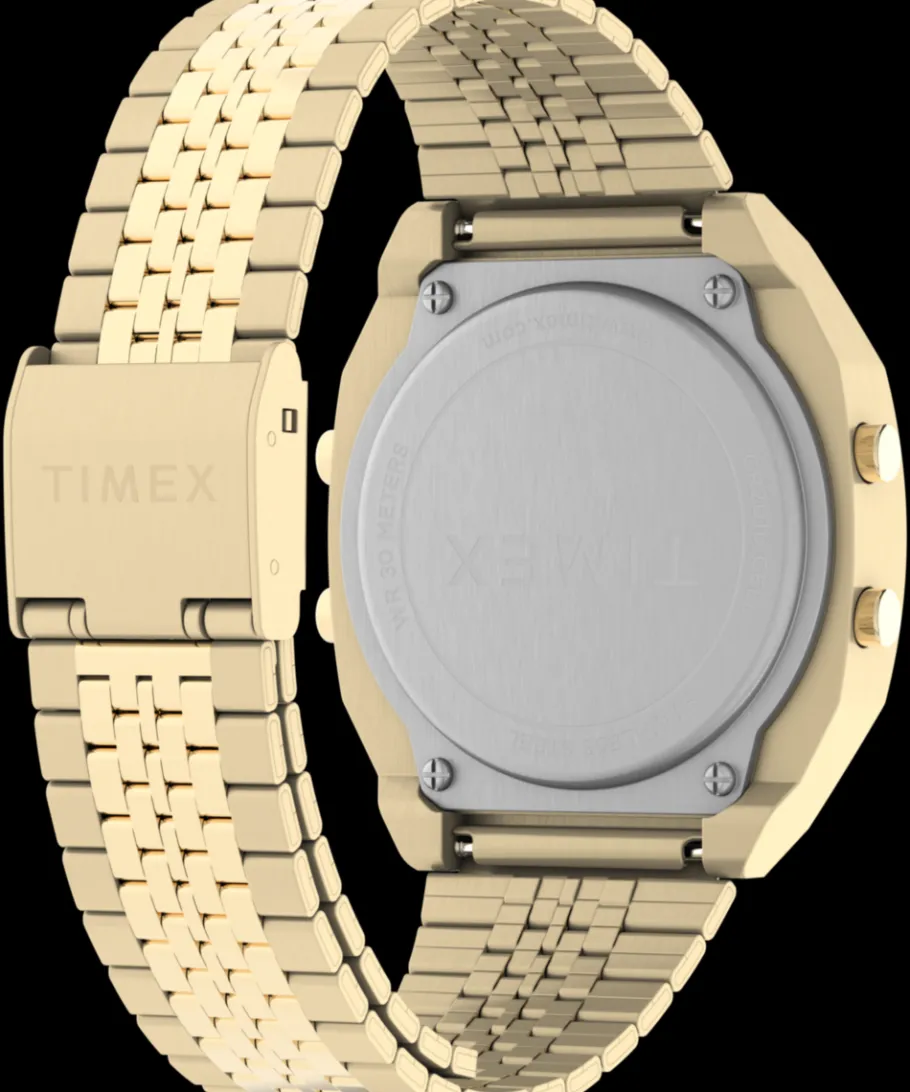 Women Timex Gold-tone|Digital*T80 Steel 36mm Stainless Steel Bracelet Watch