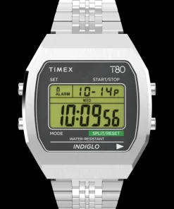 Women Timex Silver-tone|Digital*T80 Steel 36mm Stainless Steel Bracelet Watch