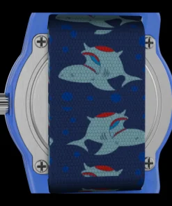 Kids Timex Kids Watches*TIME MACHINES® 29mm Blue Shark Elastic Fabric Kids Watch