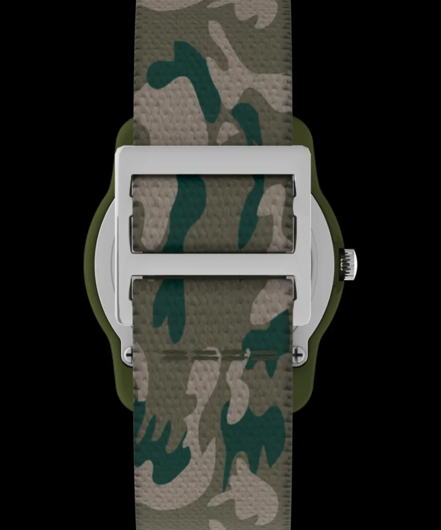 Kids Timex Kids Watches*TIME MACHINES® 29mm Green Camo Elastic Fabric Kids Watch