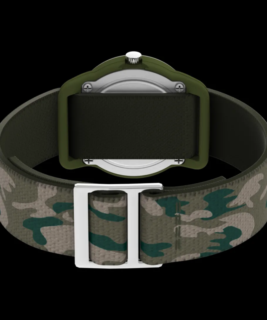 Kids Timex Kids Watches*TIME MACHINES® 29mm Green Camo Elastic Fabric Kids Watch