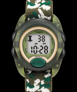 Kids Timex Kids Watches*TIME MACHINES® 34mm Green Camo Elastic Fabric Kids Digital Watch
