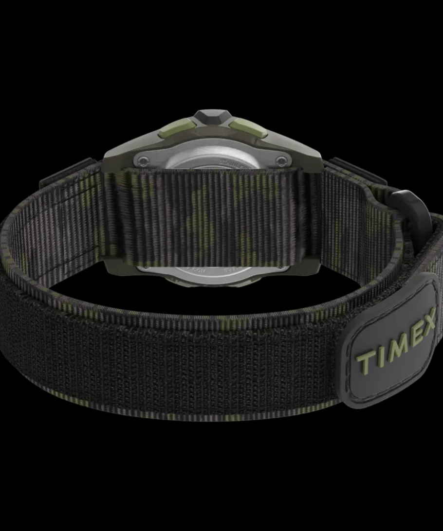 Kids Timex Kids Watches*TIME MACHINES® 35mm Green/Brown Camo Fast Wrap® Kids Digital Wat