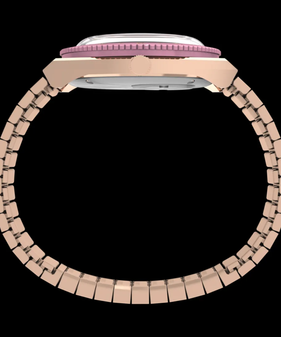 Women Timex Gold-tone|Bracelet*x Peanuts® Q ® In Bloom 36mm Stainless Steel Expansion Band