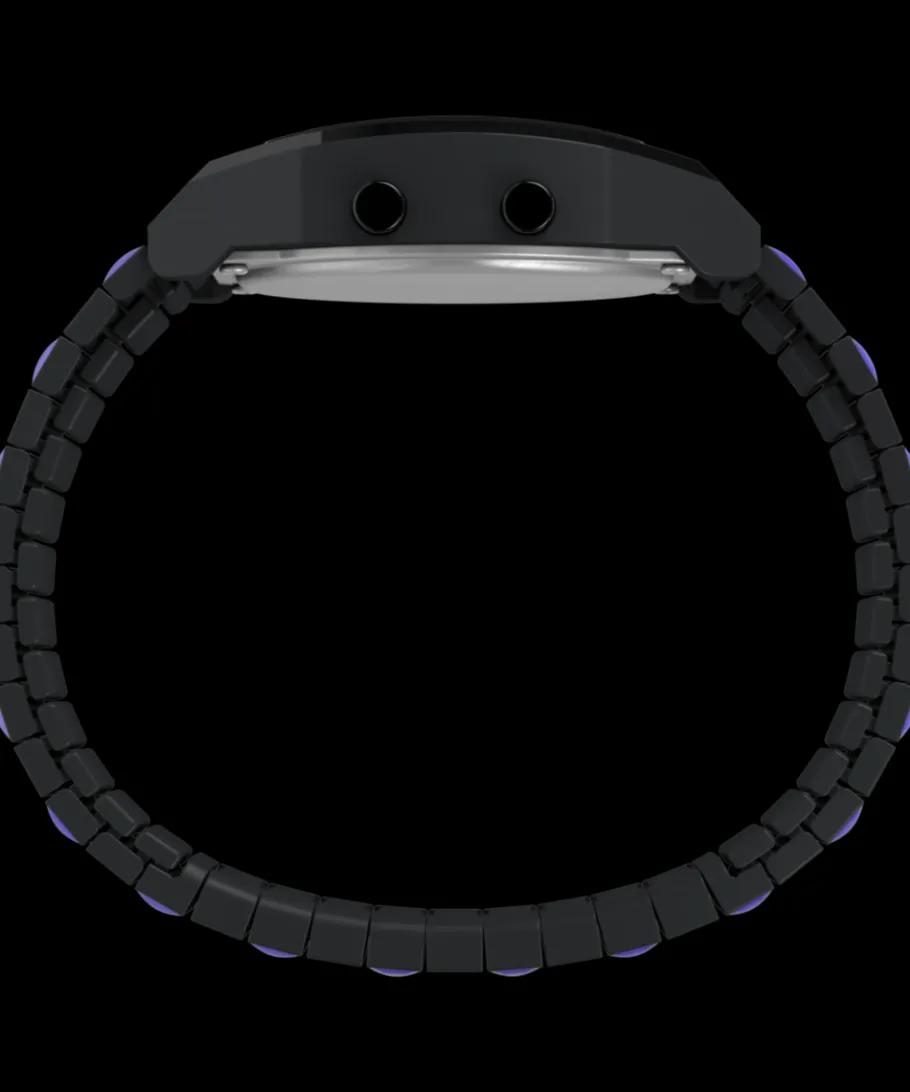 Women Timex Bracelet*x Wednesday T80 36mm Stainless Steel Black and Purple Expansion